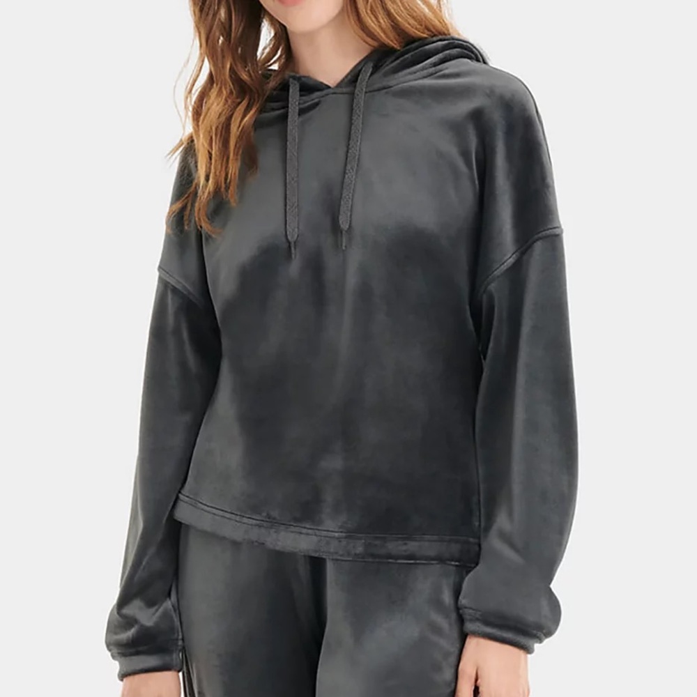 UGG Belden Velvet Fleece Hoodie Ink Black